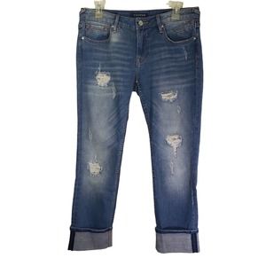 VIGOSS Women's 29 Blue Solid The Thompson , Skinny, Distressed, Cuffed Jeans EUC